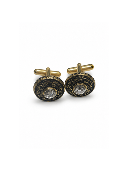 Regal Crystal Medallion Cufflinks