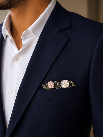 Blush Ivory Bloom Pocket Pin