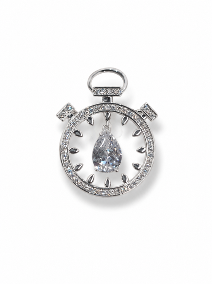 Timeless Crystal Pocket Watch Brooch