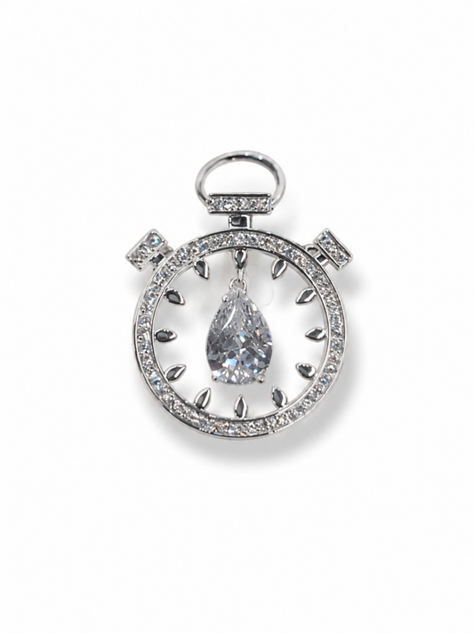 Timeless Crystal Pocket Watch Brooch
