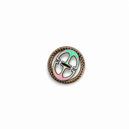 Aurora Crest Metal Button
