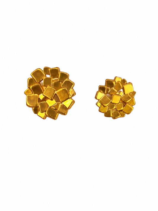 Geo Bloom Gold Button
