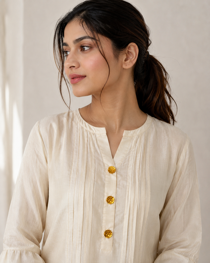 Geo Bloom Gold Button