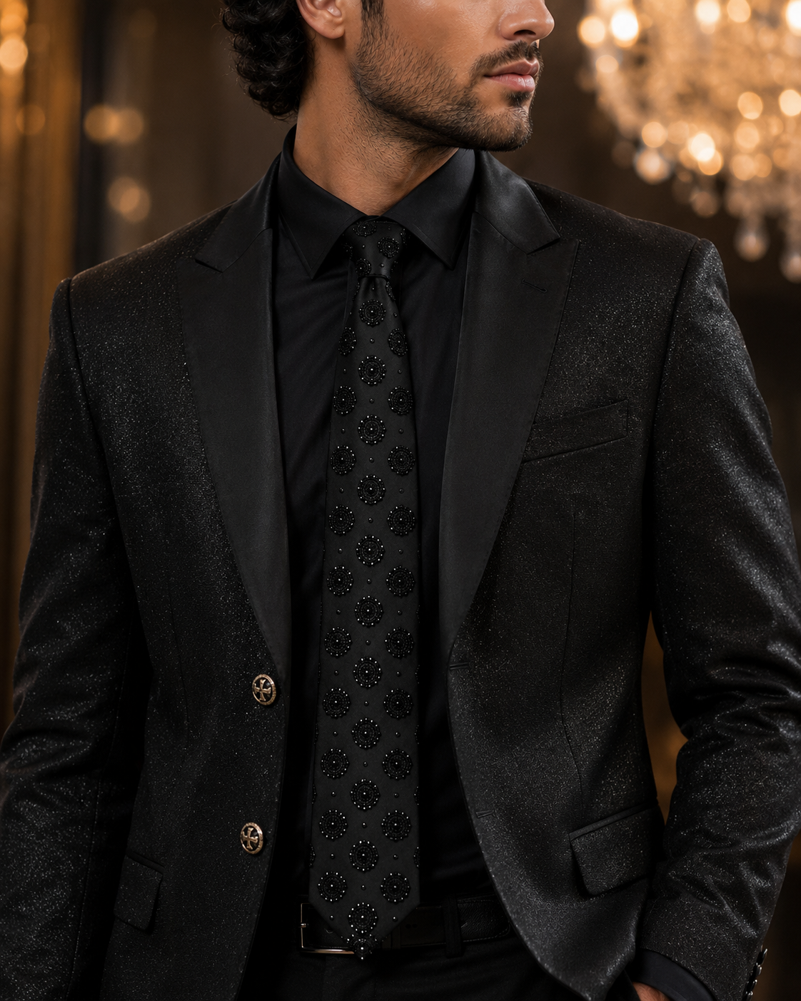 Midnight Royale Embellished Tie