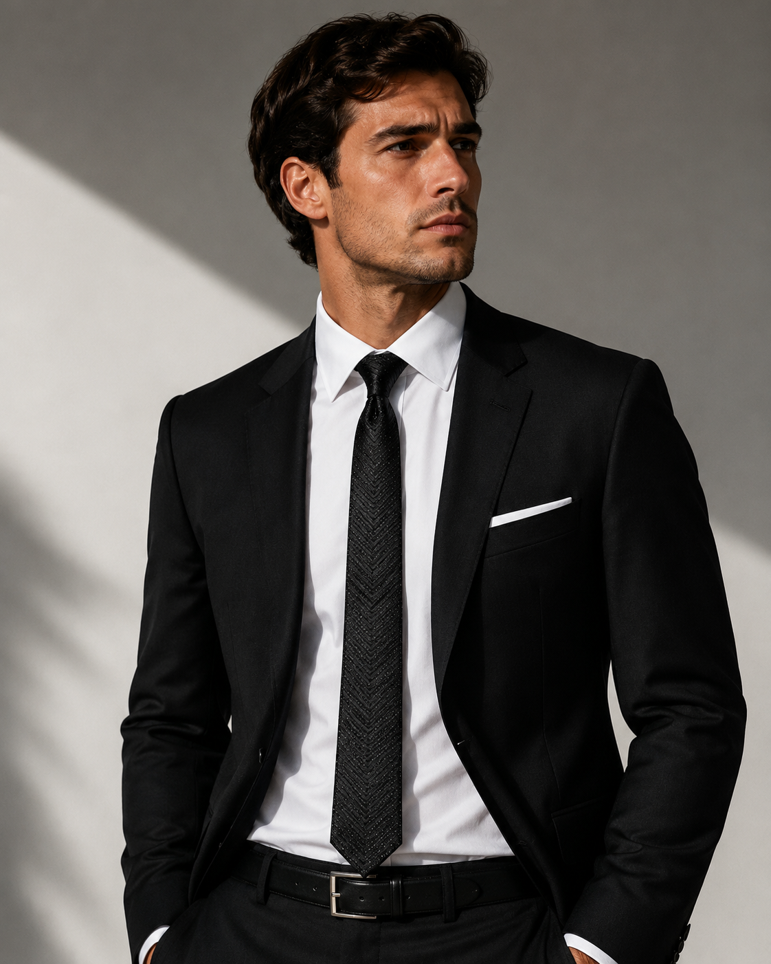 Midnight Chevron Tie