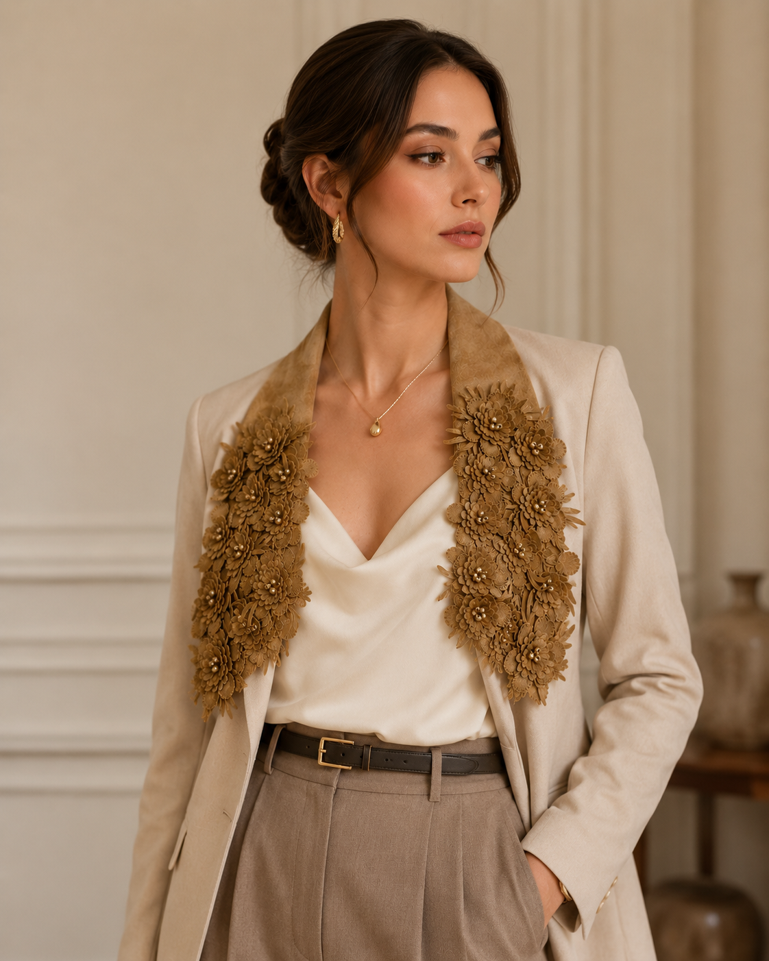 Golden Bloom Statement Collar