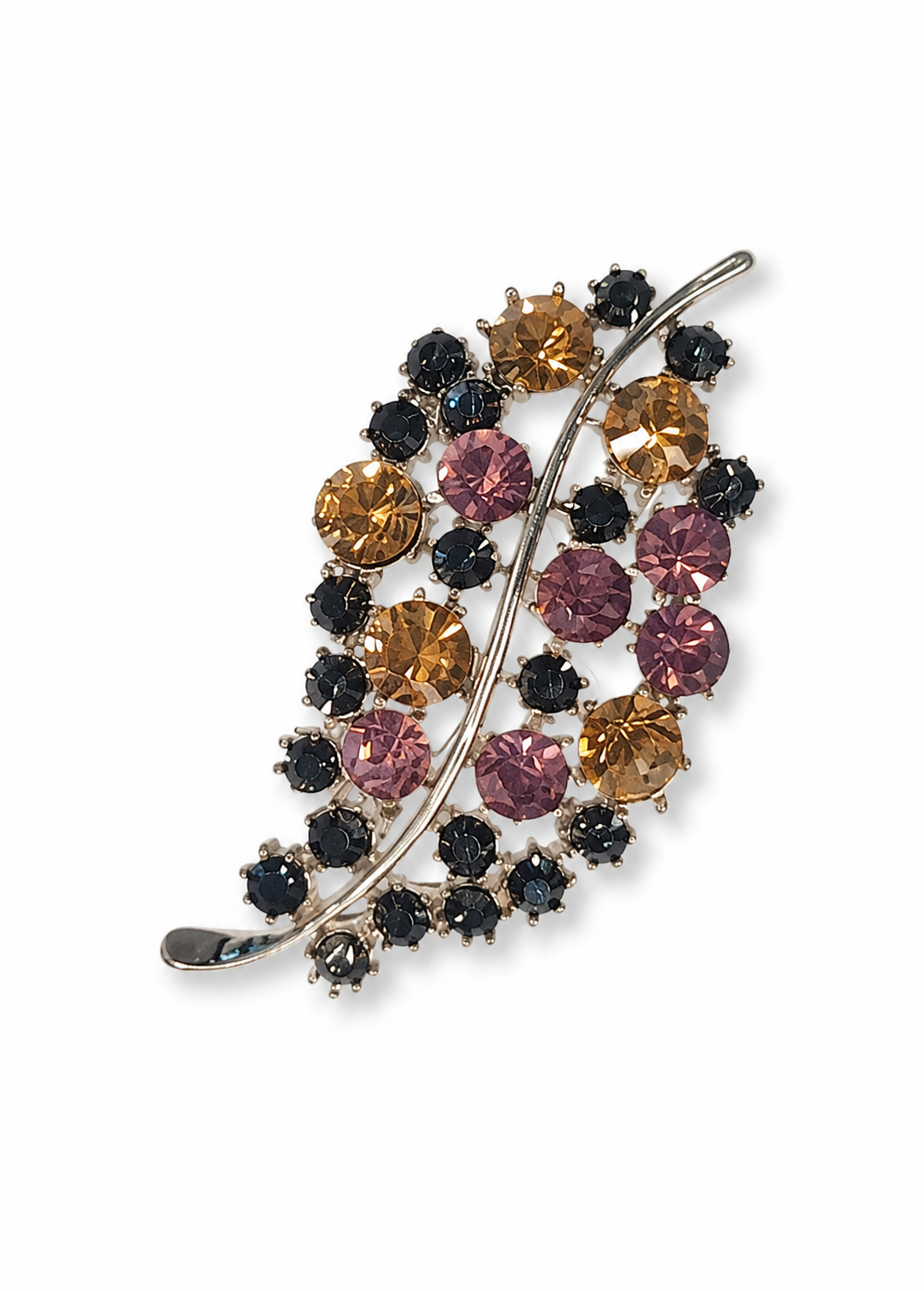 Midnight Blush Leaf Brooch
