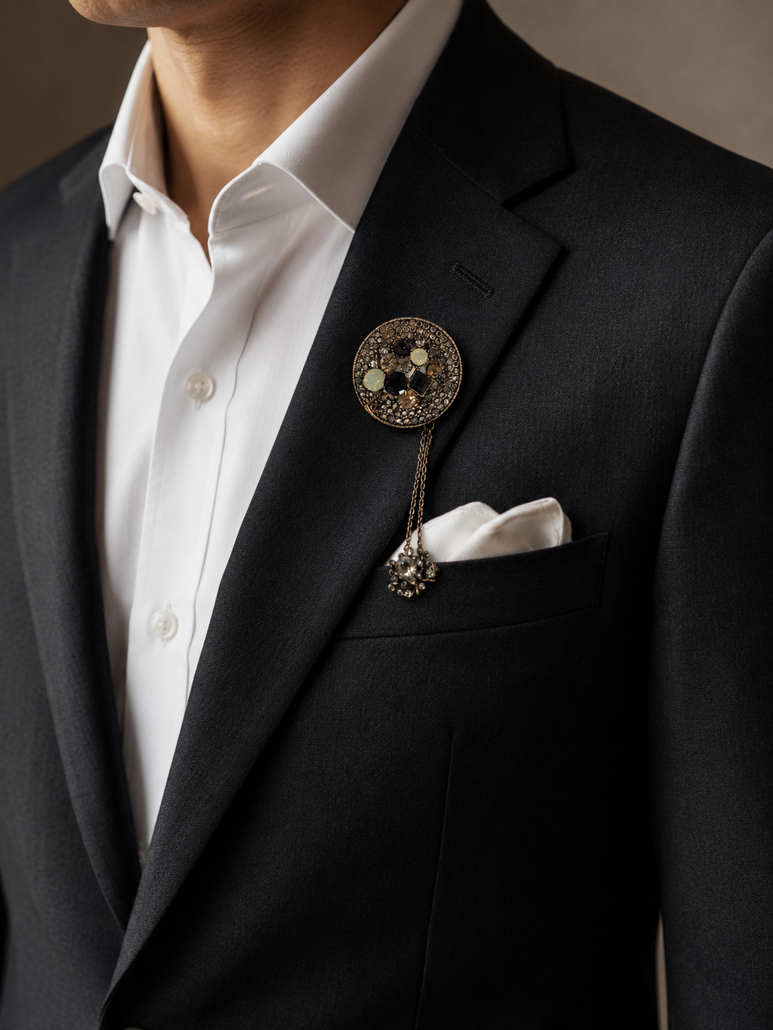 Midnight Royale Tassel Brooch