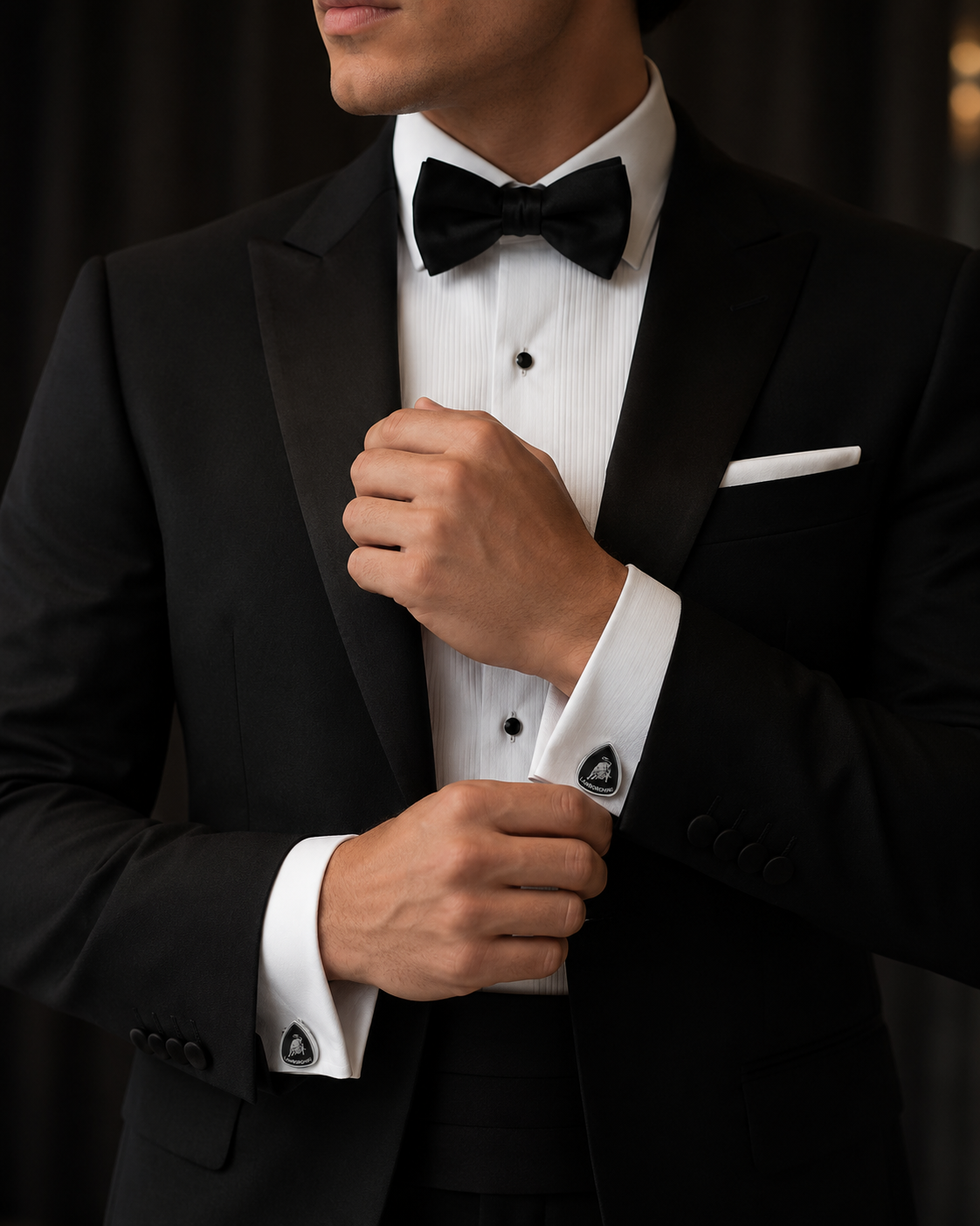 Bull Emblem Executive Cufflinks – Black & Silver Edition