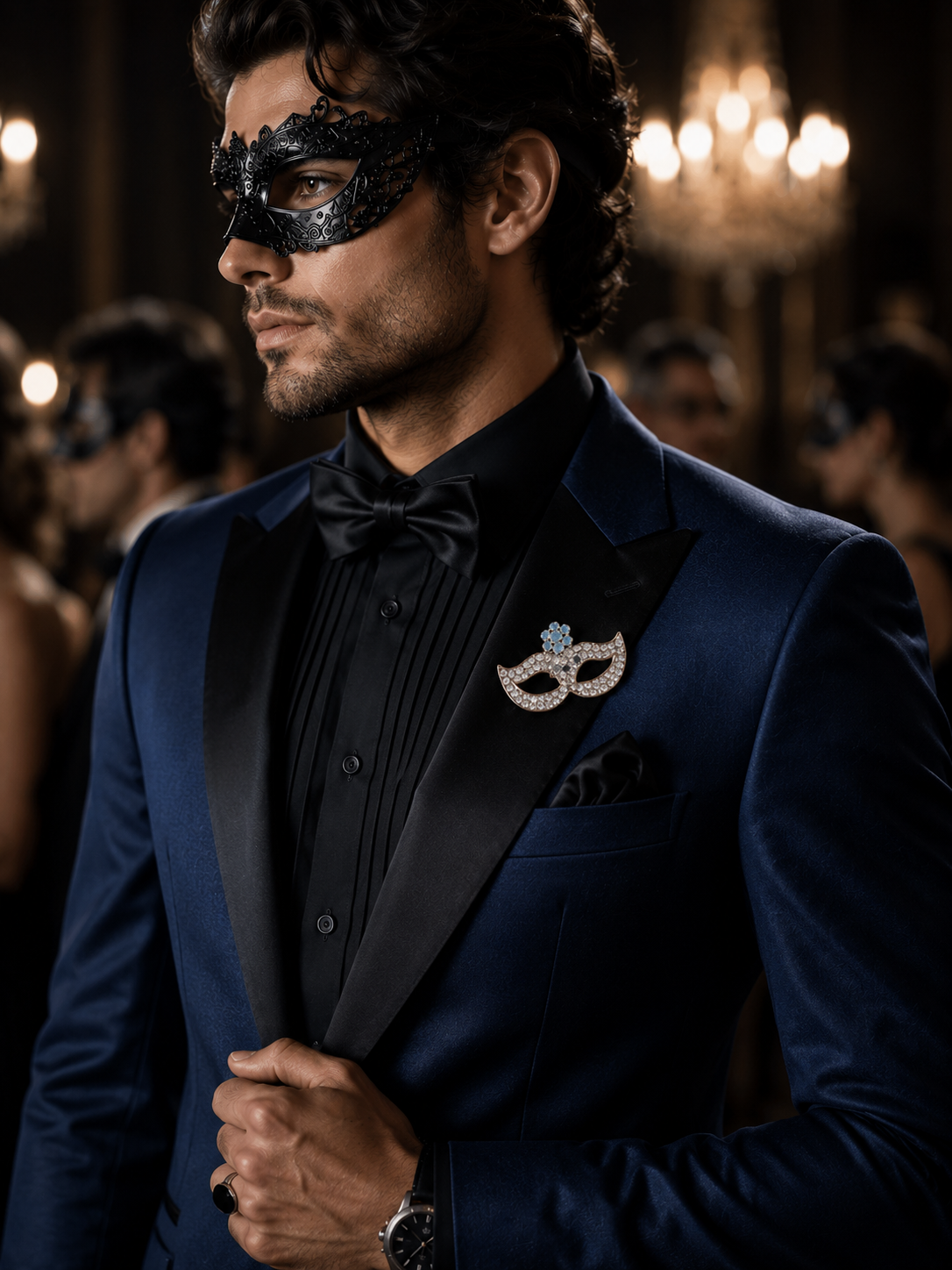 Midnight Masquerade Brooch