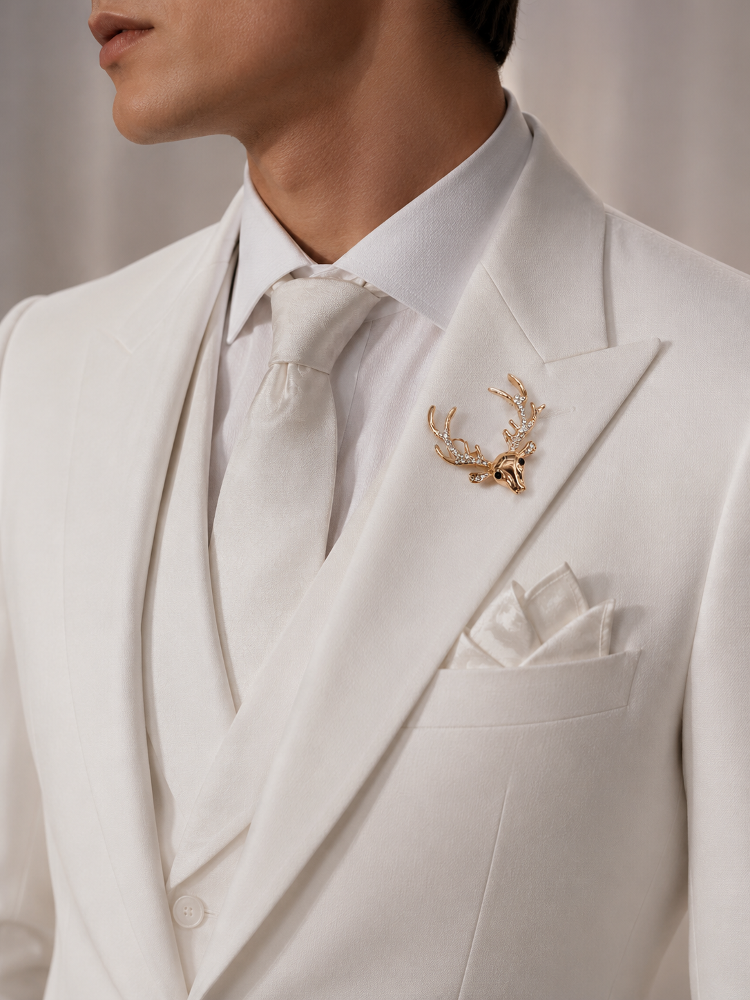 Regal Stag Crest Brooch