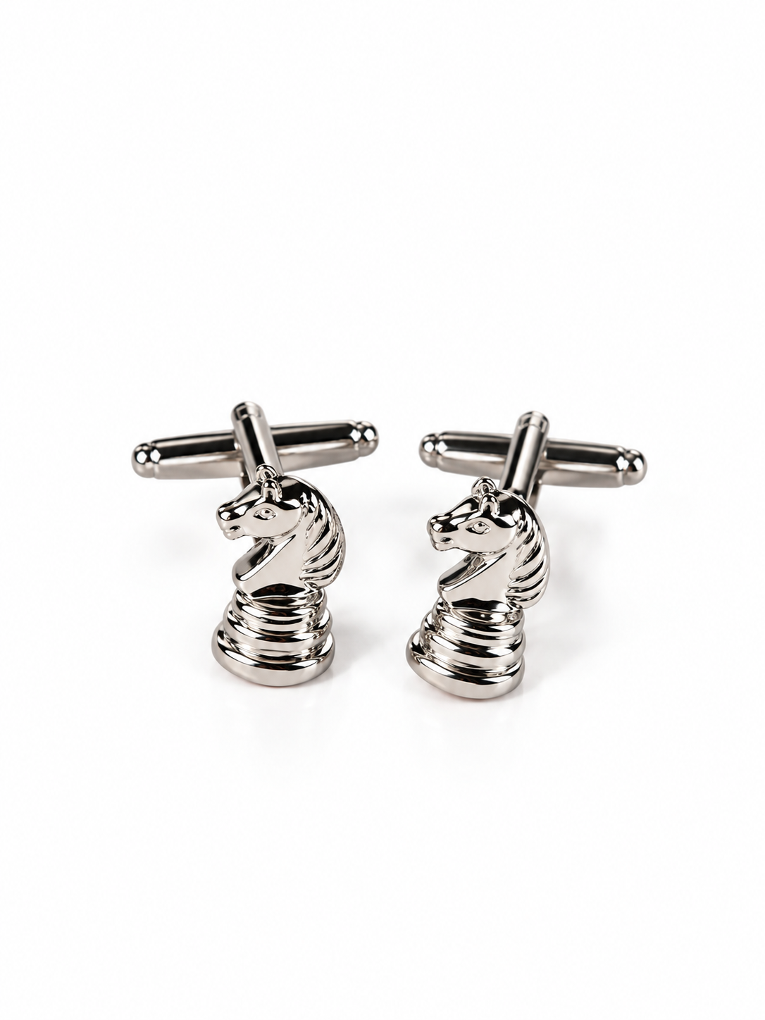 Knight's Gambit Silver Cufflinks
